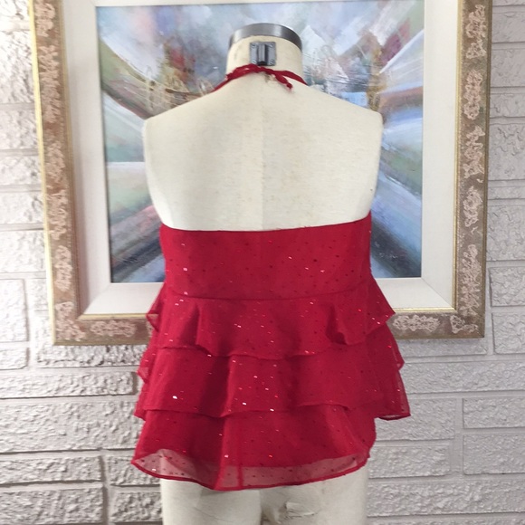 🌹No Tags Baby Doll Ruffle Halter Style Top - Picture 4 of 13
